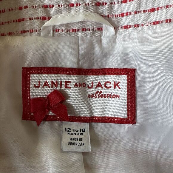 Janie and Jack Girls Pick Stitch Jacket Poppy Red Pattern Size 12-18 Months - Picture 3 of 10